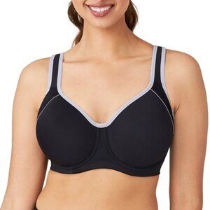 NWT Wacoal Lindsey Sport Contour Underwire Bra Size 34DDD Black Full Coverage